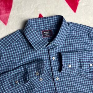 UNTUCKit Medium Wrinkle Free Regular Fit Blue Plaid Long Sleeve Shirt